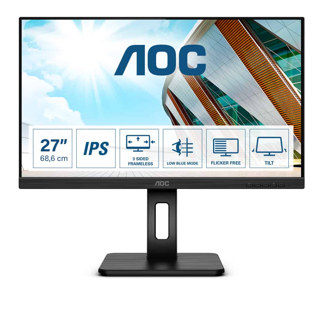 AOC P2 Q27P2Q LED display 68,6 cm (27) 2560 x 1440 Pixels Quad HD Zwart (Q27P2Q) thumbnail
