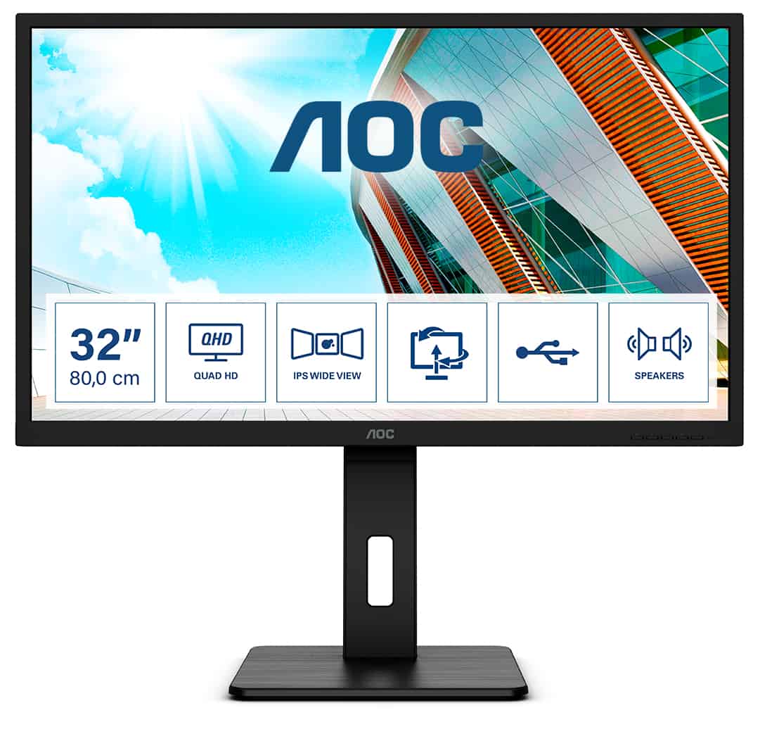 AOC P2 Q32P2 computer monitor 80 cm (31.5) 2560 x 1440 Pixels 2K Ultra HD LED Zwart (Q32P2) thumbnail