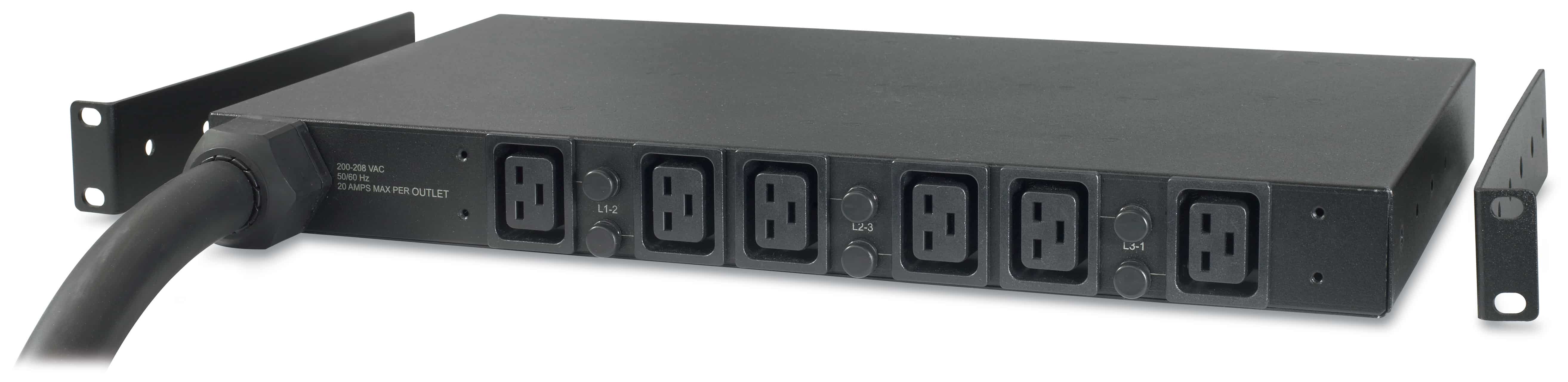 APC Rack PDU, Basic, 1U, 32A, 400V, (6x) C19, IEC 309 32A 3Fase stekker (AP7526) thumbnail