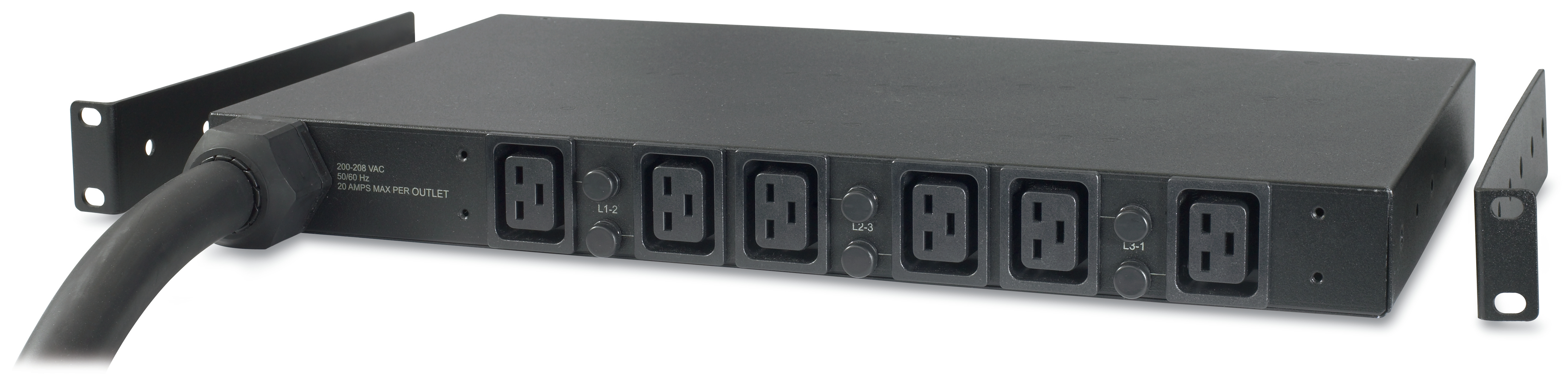 APC Rack PDU, Basic, 1U, 32A, 400V, (6x) C19, IEC 309 32A 3Fase stekker (AP7526) thumbnail