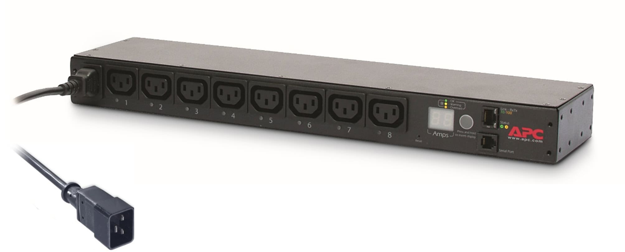APC Rack PDU, Switched, 0U/1U, 16A, 230V,(8x) C13, C20 stekker (AP7921B) thumbnail
