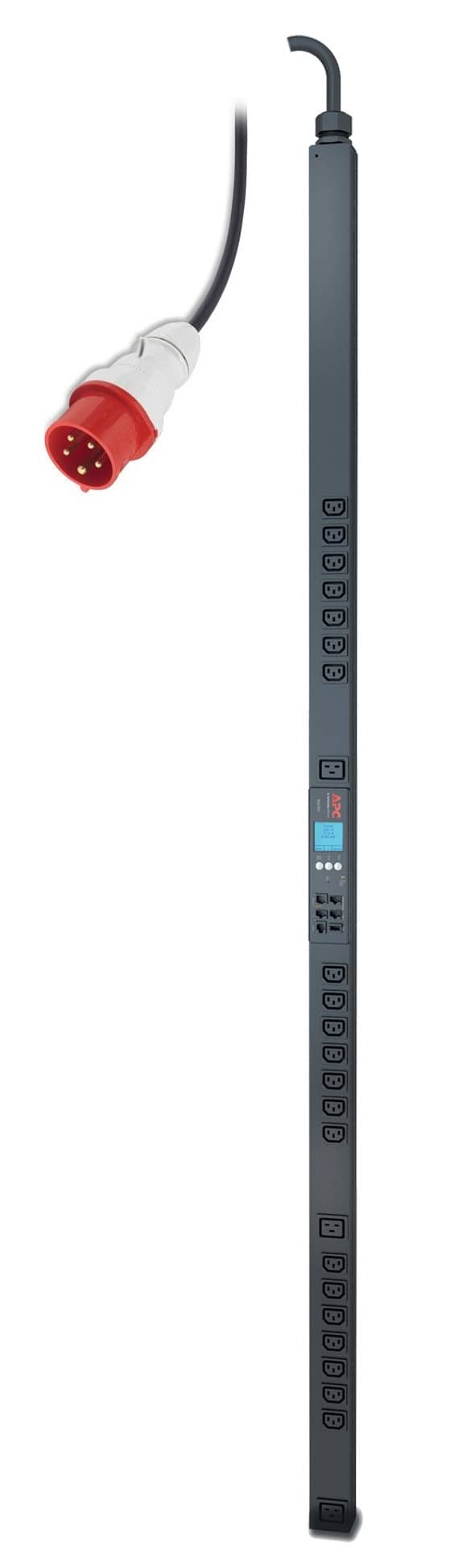 APC Rack PDU, Metered-by-Outlet, ZeroU, 32A, 400V, (21x) C13 & (3x) C19, IEC 309 16A 3Fase stekker (AP8481) thumbnail