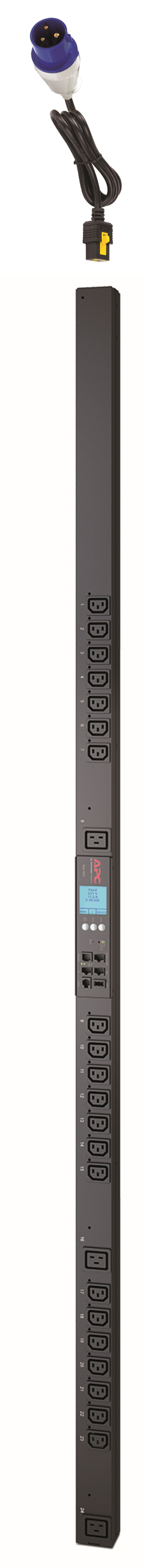 APC Rack PDU AP8659EU3 - Switched & Metered-by-Outlet, ZeroU, 16A, 230V, (21x) C13 & (3x) C19, IEC 309 16A stekker (AP8659EU3) thumbnail