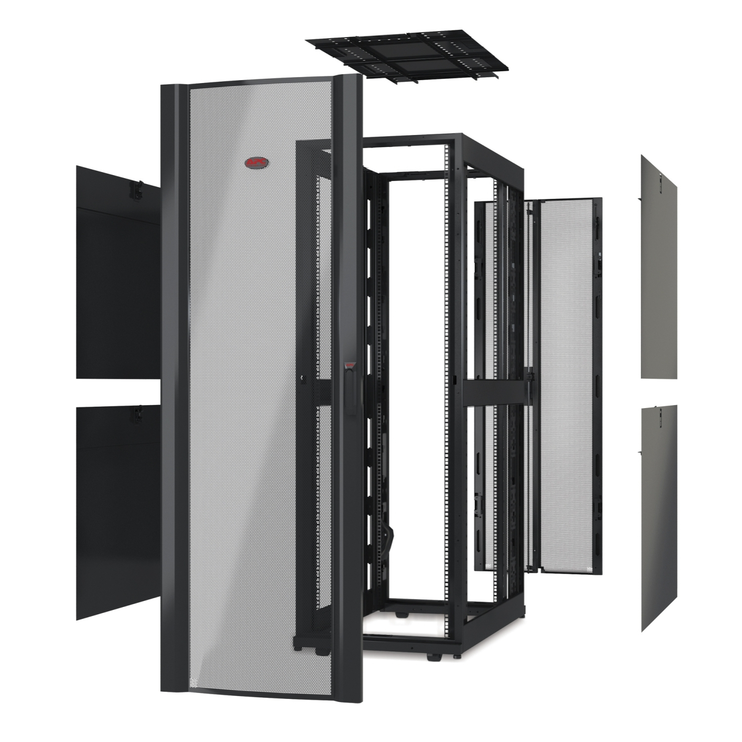 APC NetShelter SX 42U 600mm(b) x 1070mm(d) 19" IT rack, behuizing zonder deuren & zijpanelen, zwart (AR3100X617) thumbnail