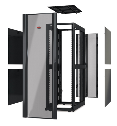 APC NetShelter SX 42U 750mm(b) x 1070mm(d) 19 IT rack, behuizing zonder deuren en zijpanelen, zwart (AR3150X617) thumbnail