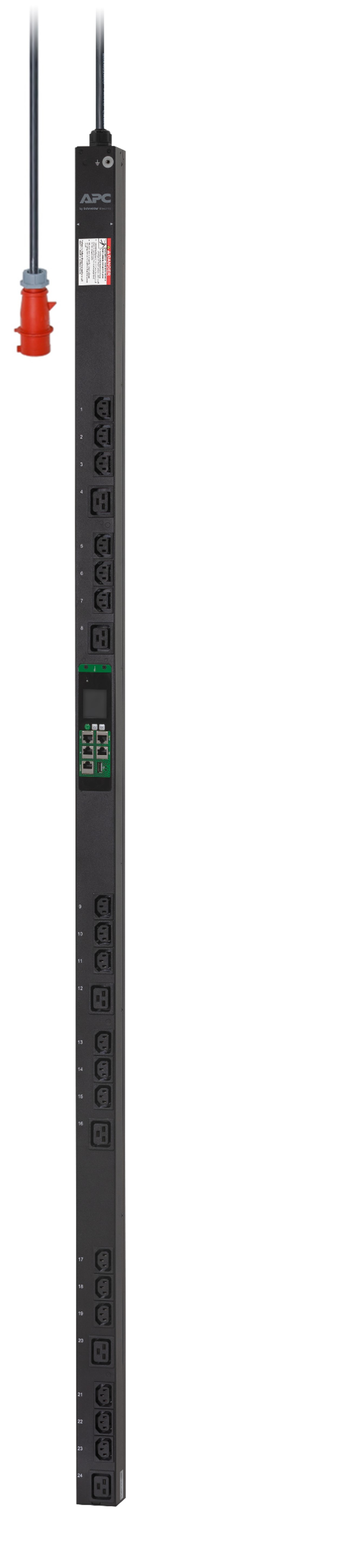 APC Easy PDU EPDU1216MBO, Metered-By-Outlet, 0U, 16A, 400V, (21x)C13 & (3x)C19, IEC60309 16A 3Fase stekker (EPDU1216MBO) thumbnail
