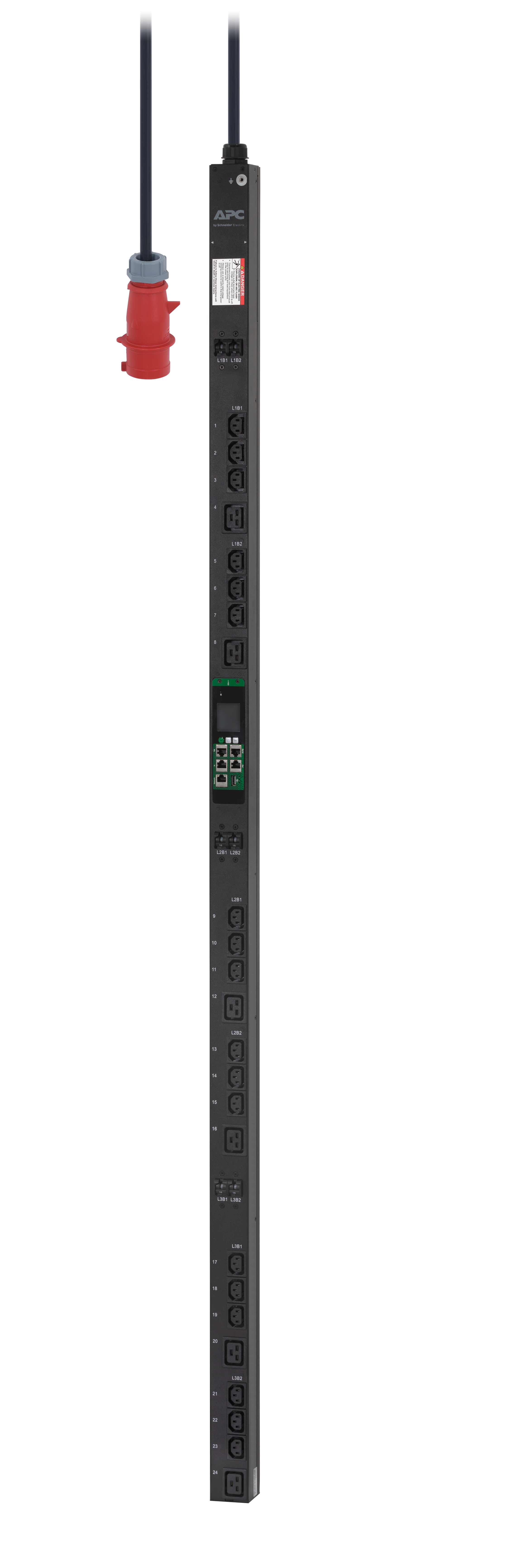 APC Easy PDU EPDU1232MBO, Metered-By-Outlet, 0U, 32A, 400V, (18x)C13 & (6x)C19, IEC60309 32A 3Fase stekker (EPDU1232MBO) thumbnail