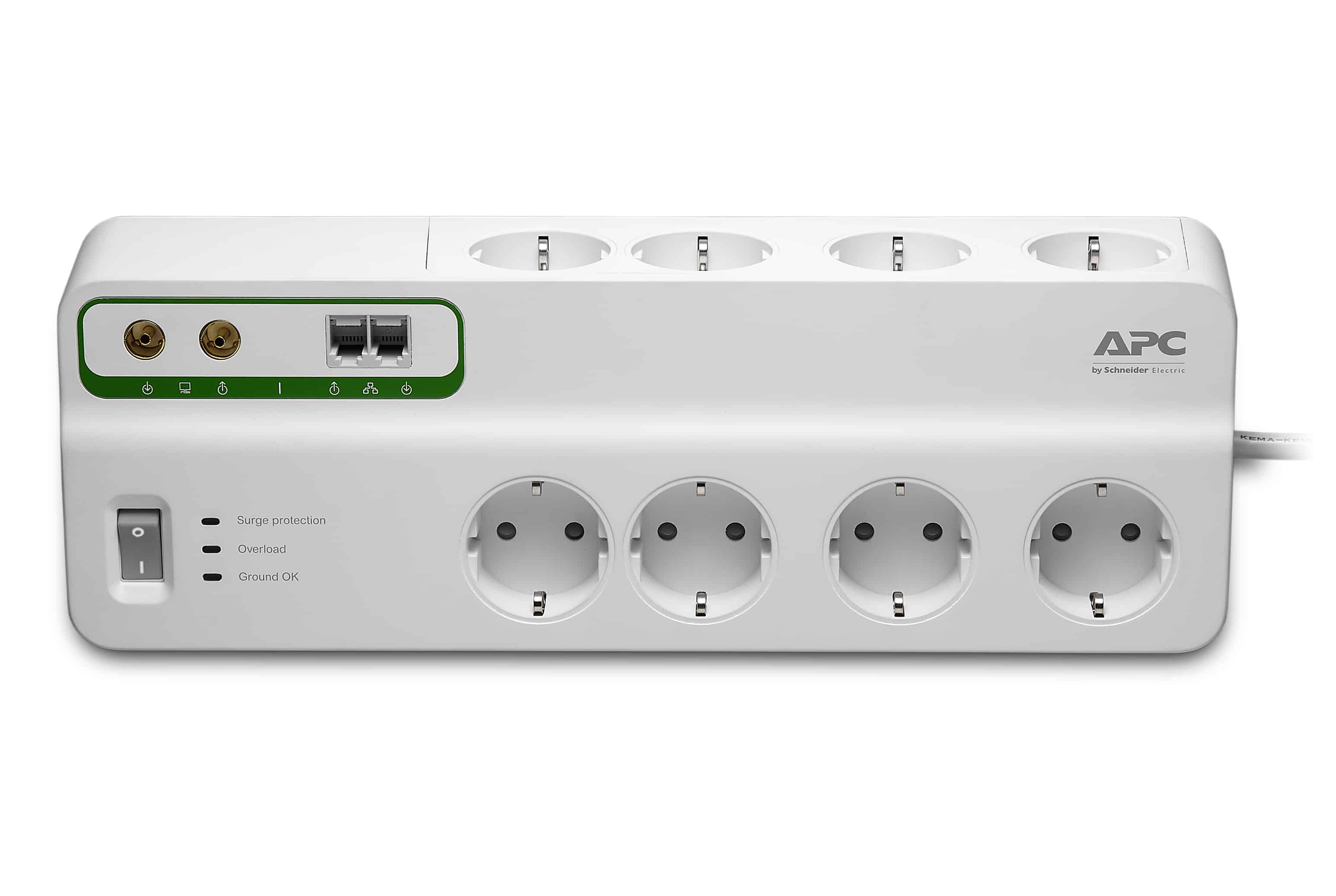 APC Stekkerdoos met overspanningsbeveiliging 8x stopcontact + Coax + Telefoon (PMF83VT-GR) thumbnail