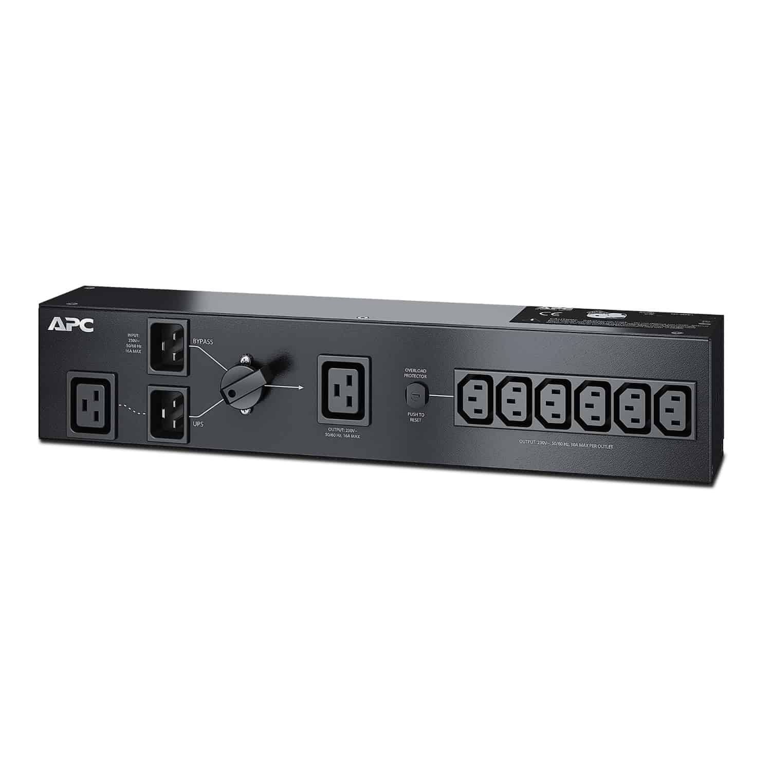 APC Service bypass Panel SBP3000RMI - 230V, C19 ingang, (6x) C13 & (1x) C19 uitgang (SBP3000RMI) thumbnail