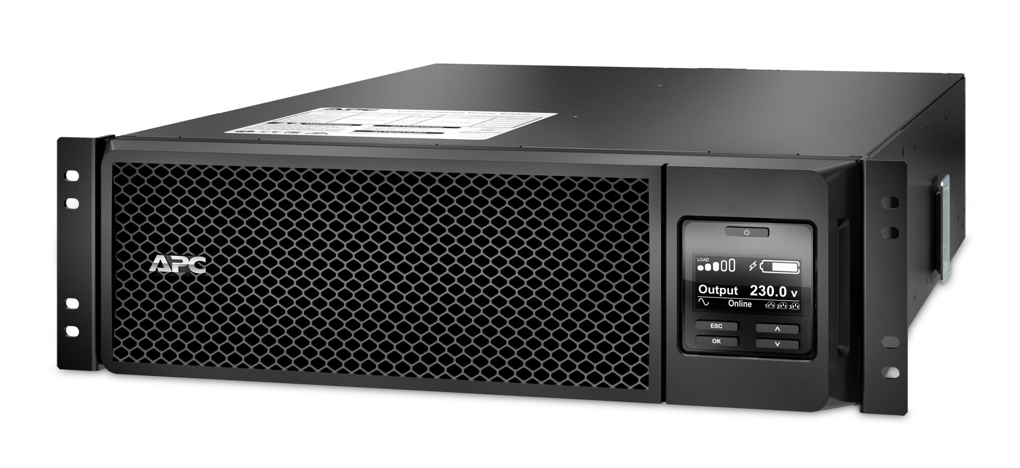 APC Smart-UPS On-Line SRT5KRMXLI - 5kW/VA, 6x C13, 4x C19 uitgang, rackmountable, Embedded NMC (SRT5KRMXLI) thumbnail