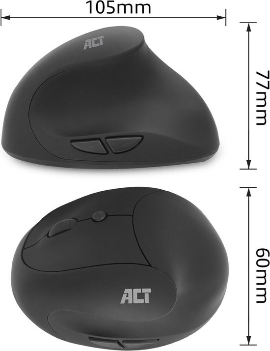 ACT Wireless Ergonomic Mouse 1600dpi (AC5101) thumbnail
