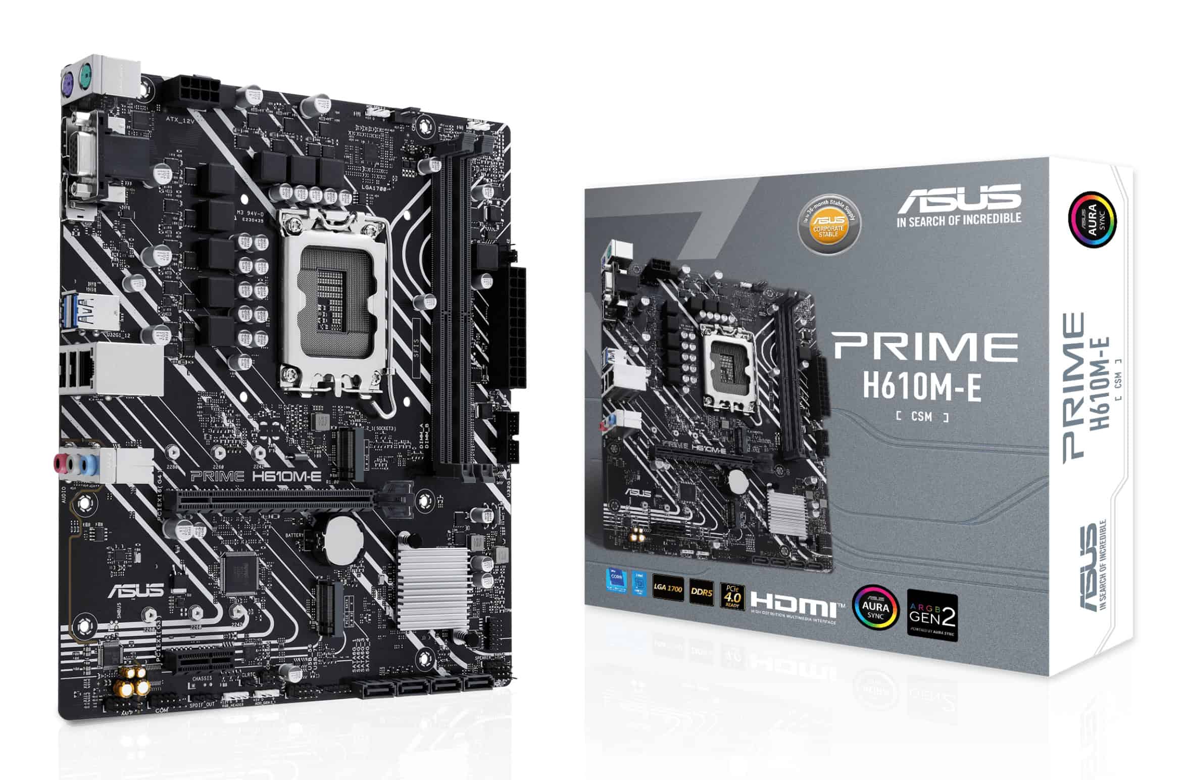 ASUS PRIME H610M-E-CSM Intel H610 LGA 1700 micro ATX (90MB1G10-M0EAYC) thumbnail