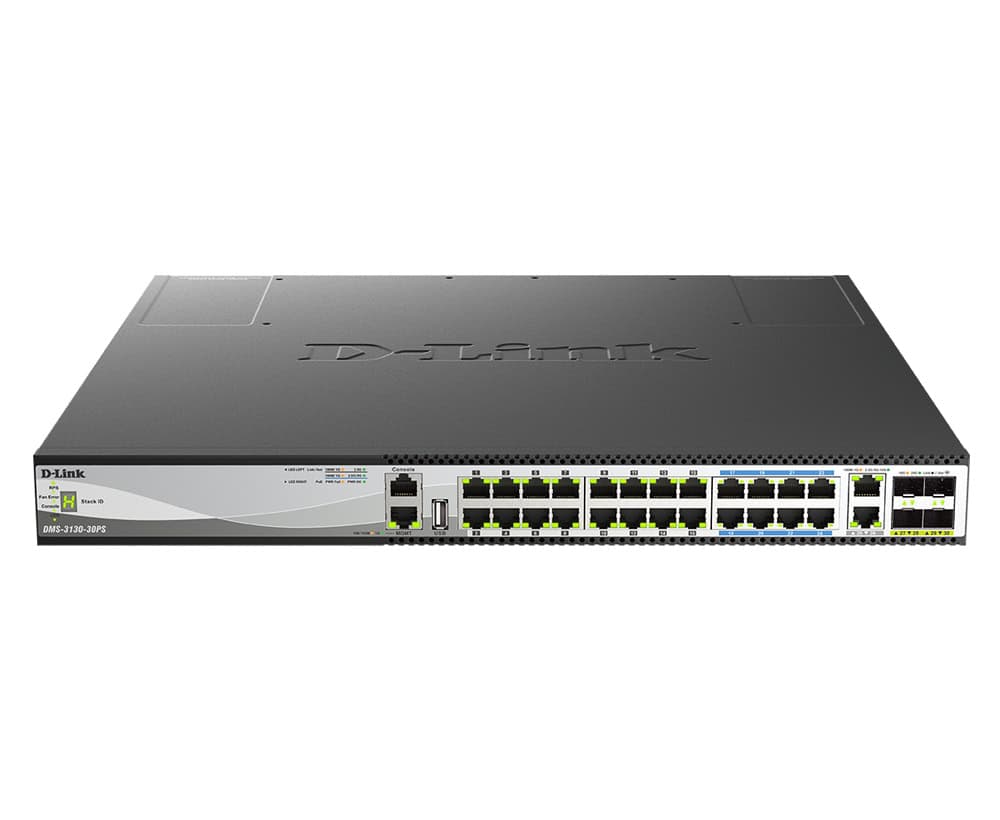 D-Link DMS-3130-30PS netwerk-switch Managed L3 2.5G Ethernet (100/1000/2500) Power over Ethernet (PoE) 1U Zwart (DMS-3130-30PS/E) thumbnail