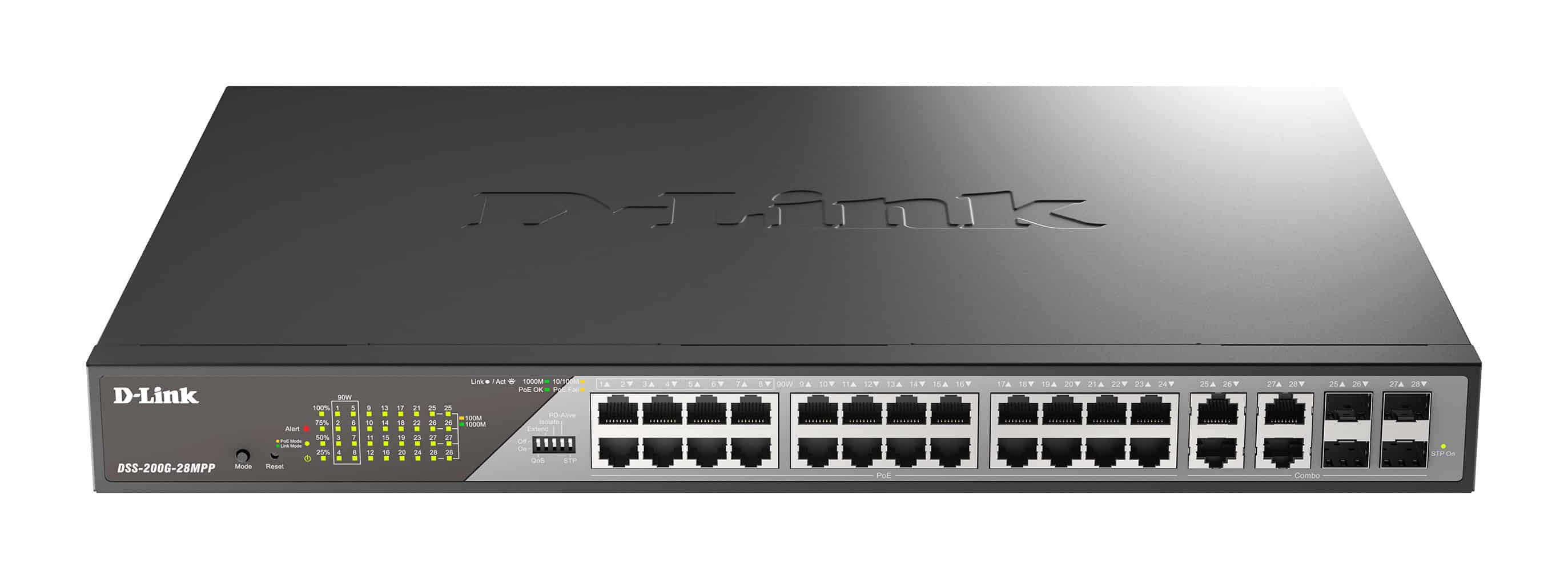 D-Link DSS-200G-28MPP netwerk-switch Managed L2 Gigabit Ethernet (10/100/1000) Power over Ethernet (PoE) 1U Grijs (DSS-200G-28MPP/E) thumbnail