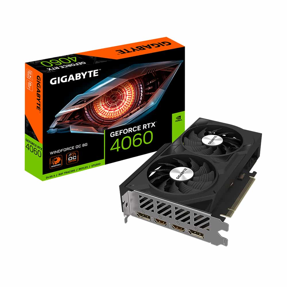 Gigabyte GeForce RTX 4060 WINDFORCE OC 8G NVIDIA 8 GB GDDR6 (GV-N4060WF2OC-8GD) thumbnail