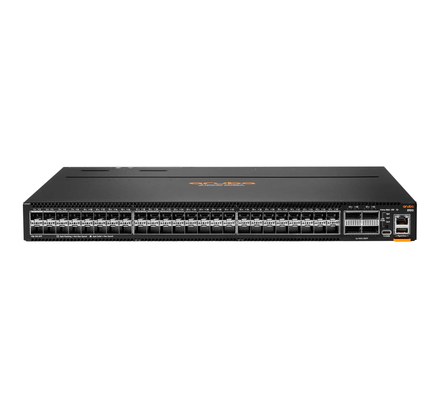 HPE Aruba Networking CX 8100 48x10G SFP+ 4x40/100G QSFP28 FB Airflow 3Fan 2AC PSU Managed L3 Geen 1U (R9W90A#ABB) thumbnail HPE Aruba Networking CX 8100 48x10G SFP+ 4x40/100G QSFP28 FB Airflow 3Fan 2AC PSU Managed L3 Geen 1U (R9W90A#ABB) thumbnail