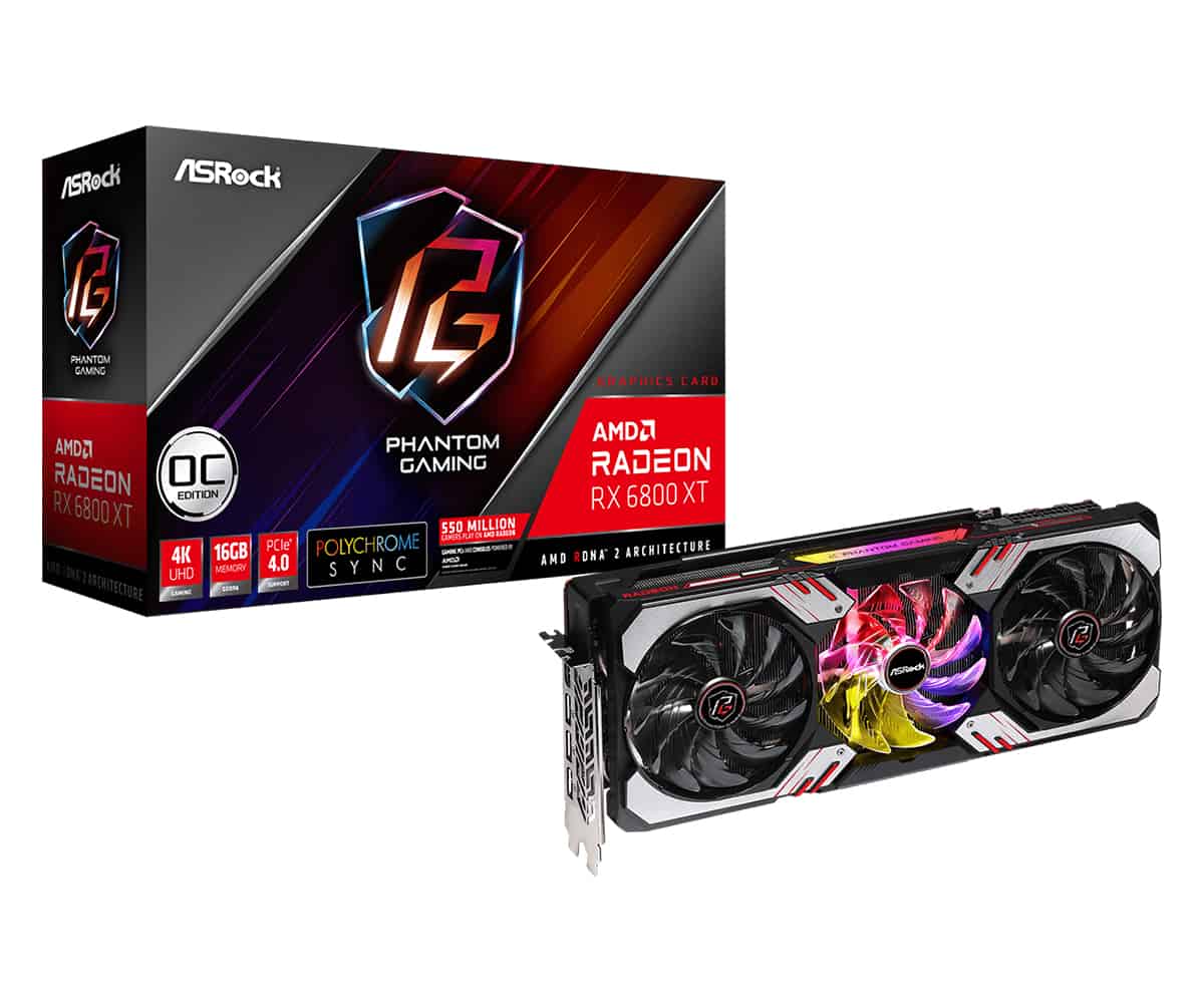 Asrock RX6800XT PGD 16GO AMD Radeon RX 6800 XT 16 GB GDDR6 (90-GA28ZZ-00UANF) thumbnail