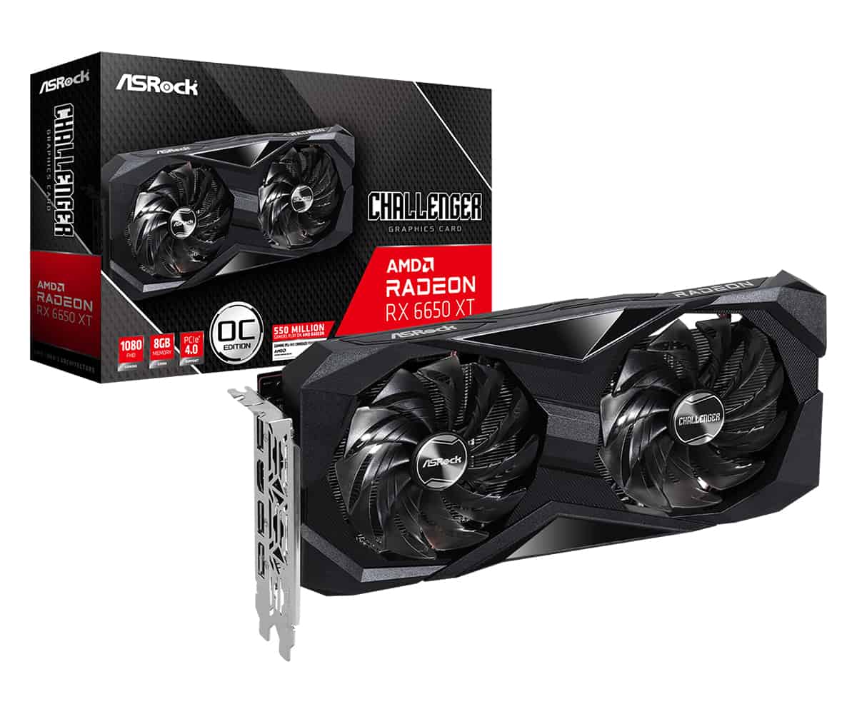 Asrock Challenger 90-GA3RZZ-00UANF videokaart AMD Radeon RX 6650 XT 8 GB GDDR6 (90-GA3RZZ-00UANF) thumbnail