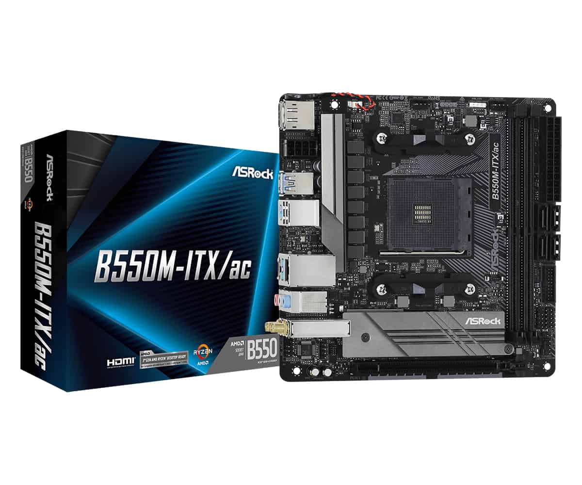 Asrock B550M-ITX/ac AMD B550 Socket AM4 mini ITX (90-MXBDH0-A0UAYZ) thumbnail