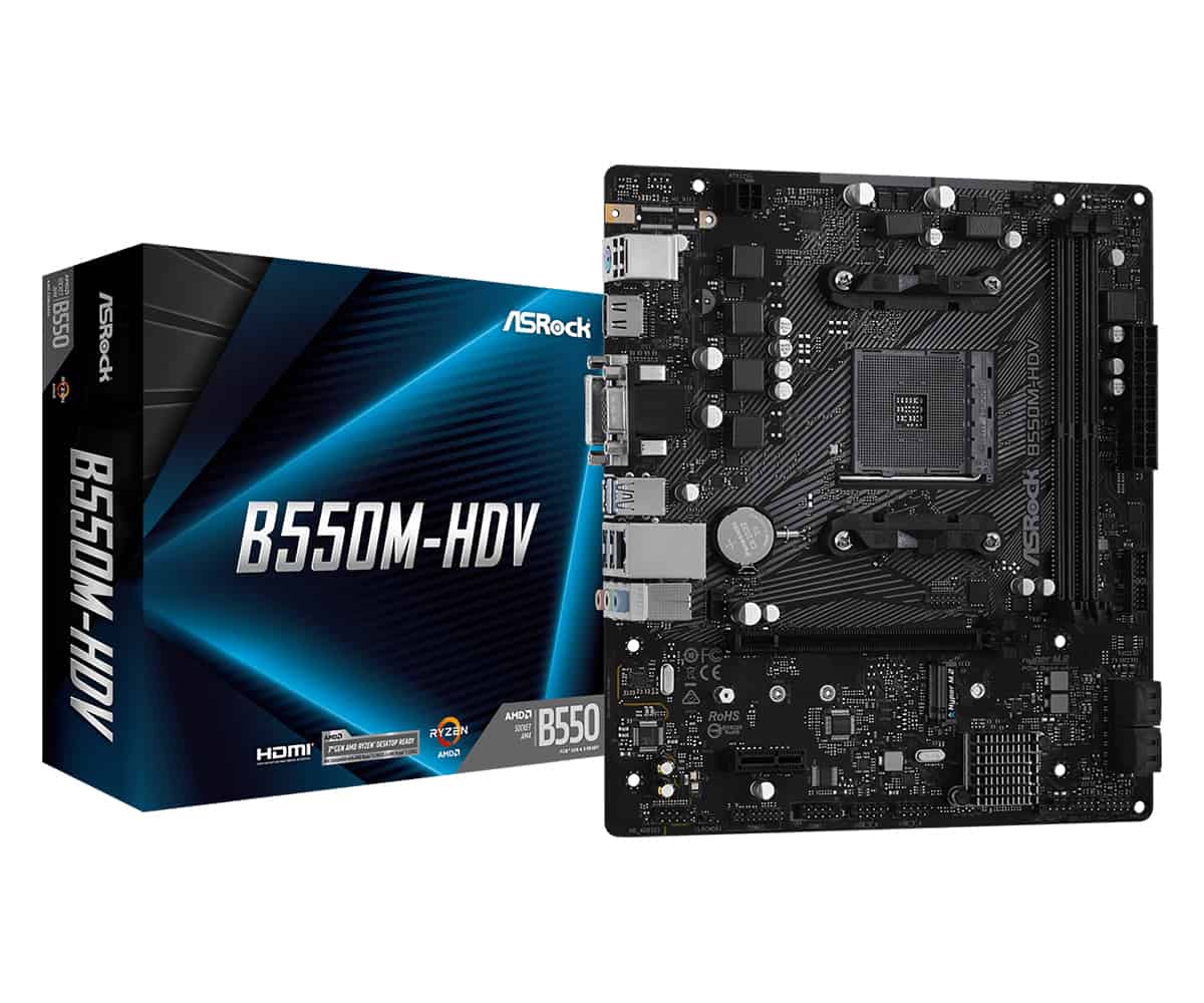 Asrock B550M-HDV AMD B550 Socket AM4 micro ATX (90-MXBDJ0-A0UAYZ) thumbnail