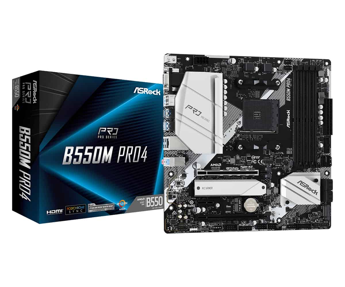 Asrock B550M Pro4 AMD B550 Socket AM4 micro ATX (90-MXBDK0-A0UAYZ) thumbnail