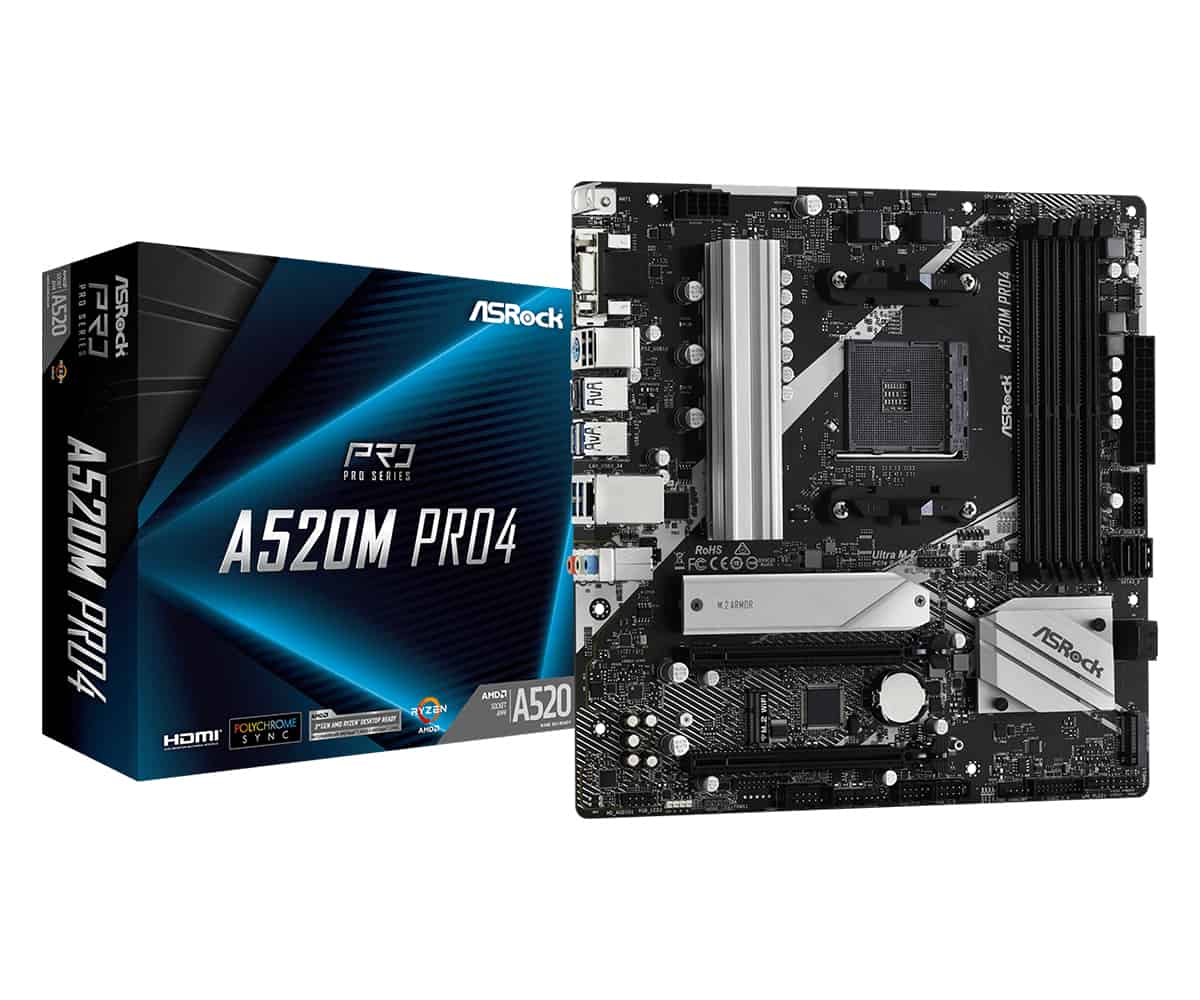 Asrock A520M Pro4 Socket AM4 micro ATX (90-MXBDU0-A0UAYZ) thumbnail