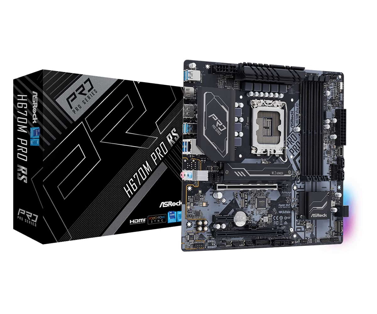 Asrock H670M Pro RS Intel H670 LGA 1700 micro ATX (90-MXBHK0-A0UAYZ) thumbnail