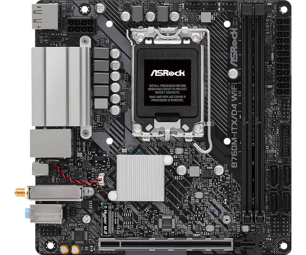 Asrock B760M-ITX/D4 WiFi Intel B75 LGA 1700 mini ITX (90-MXBKY0-A0CAYZ) thumbnail