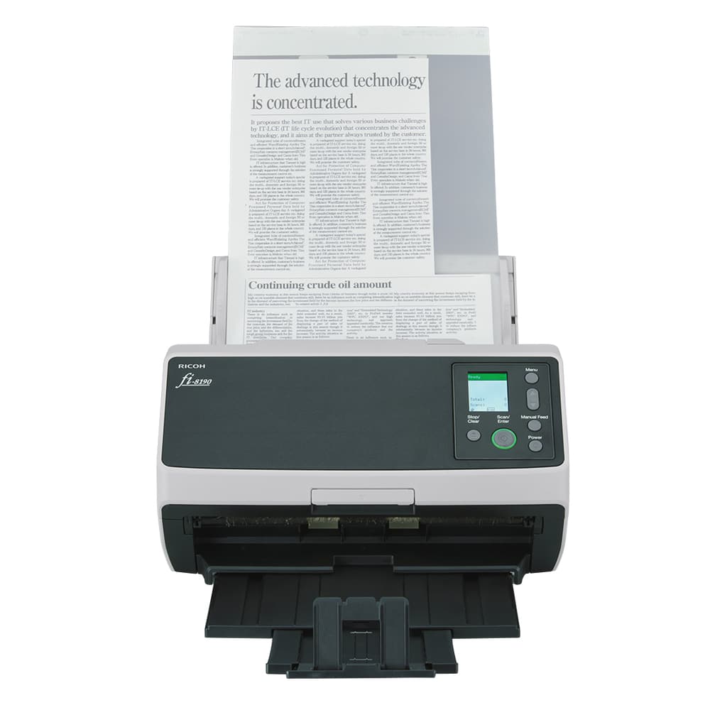 Ricoh fi-8190 ADF-/handmatige invoer scanner 600 x 600 DPI A4 Zwart, Grijs (PA03810-B001) thumbnail
