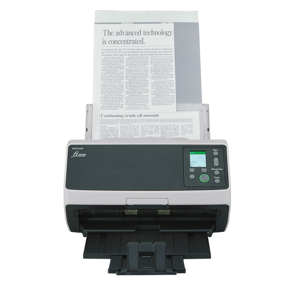 Ricoh fi-8190 ADF-/handmatige invoer scanner 600 x 600 DPI A4 Zwart, Grijs (PA03810-B001) thumbnail