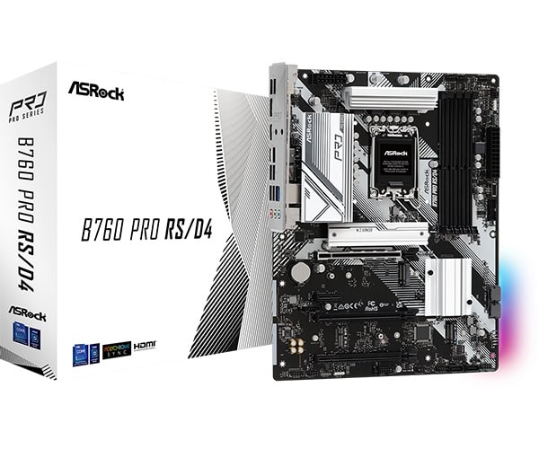 Asrock B760 Pro RS/D4 Intel B760 LGA 1700 ATX (90-MXBL80-A0UAYZ) thumbnail