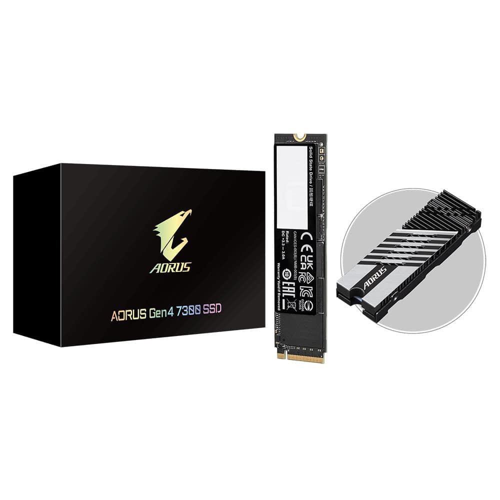 Gigabyte AORUS Gen4 7300 SSD 2TB M.2 PCI Express 4.0 3D TLC NAND NVMe (AG4732TB) thumbnail
