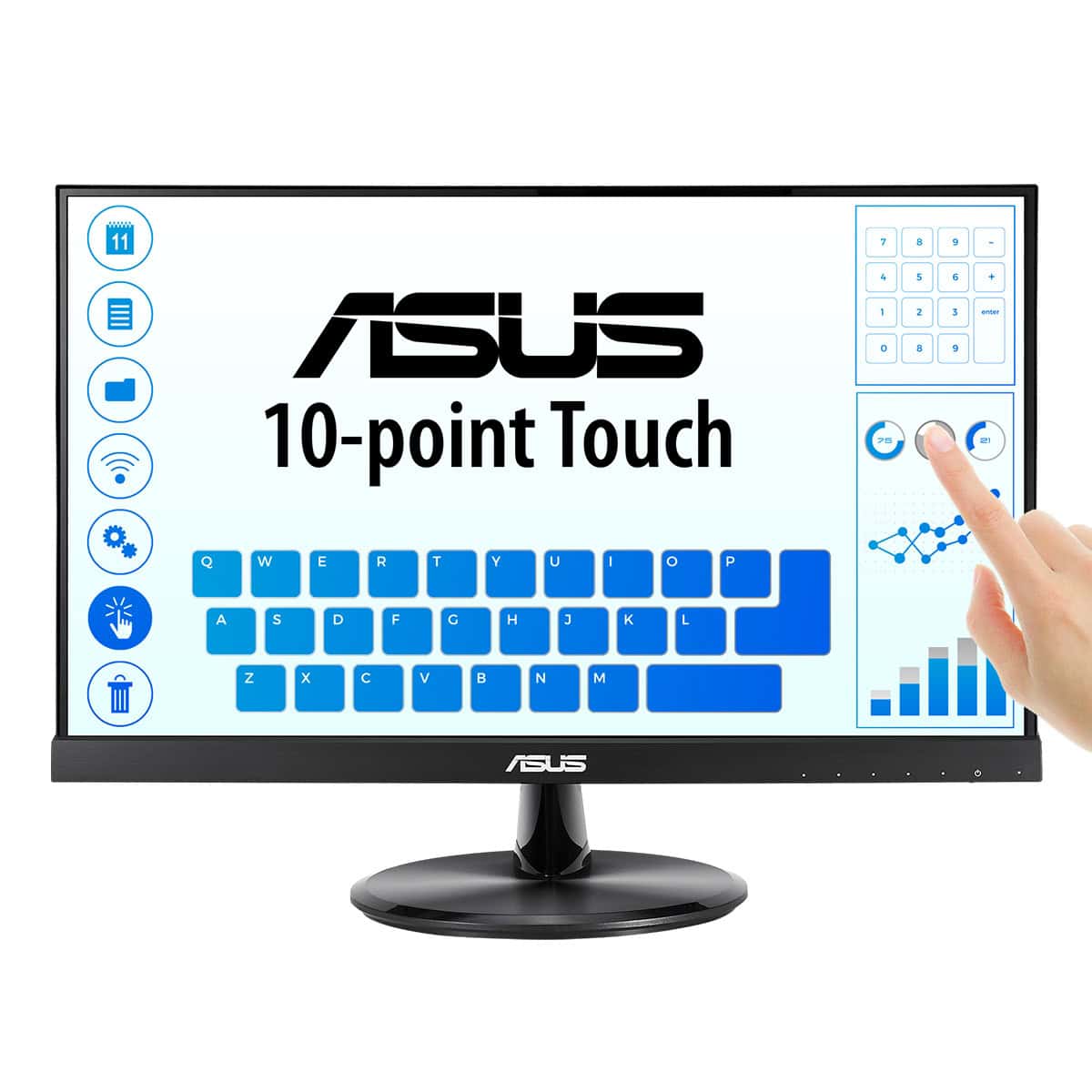 ASUS VT229H computer monitor 54,6 cm (21.5) 1920 x 1080 Pixels Full HD LED Touchscreen Zwart (90LM0490-B01170) thumbnail