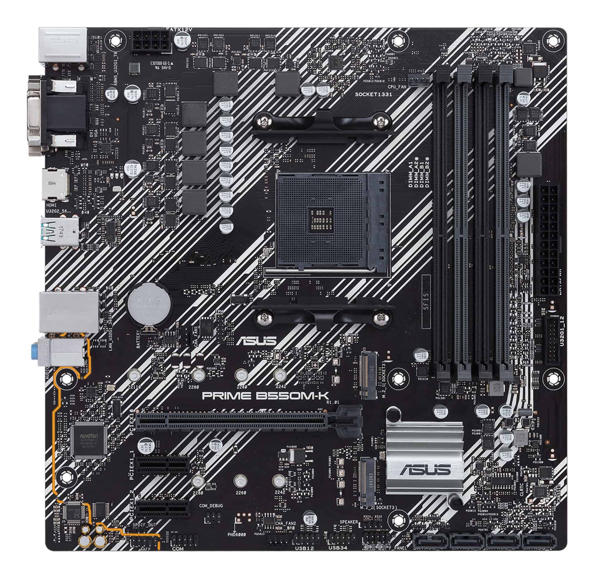 ASUS PRIME B550M-K AMD B550 Socket AM4 micro ATX (90MB14V0-M0EAY0) thumbnail