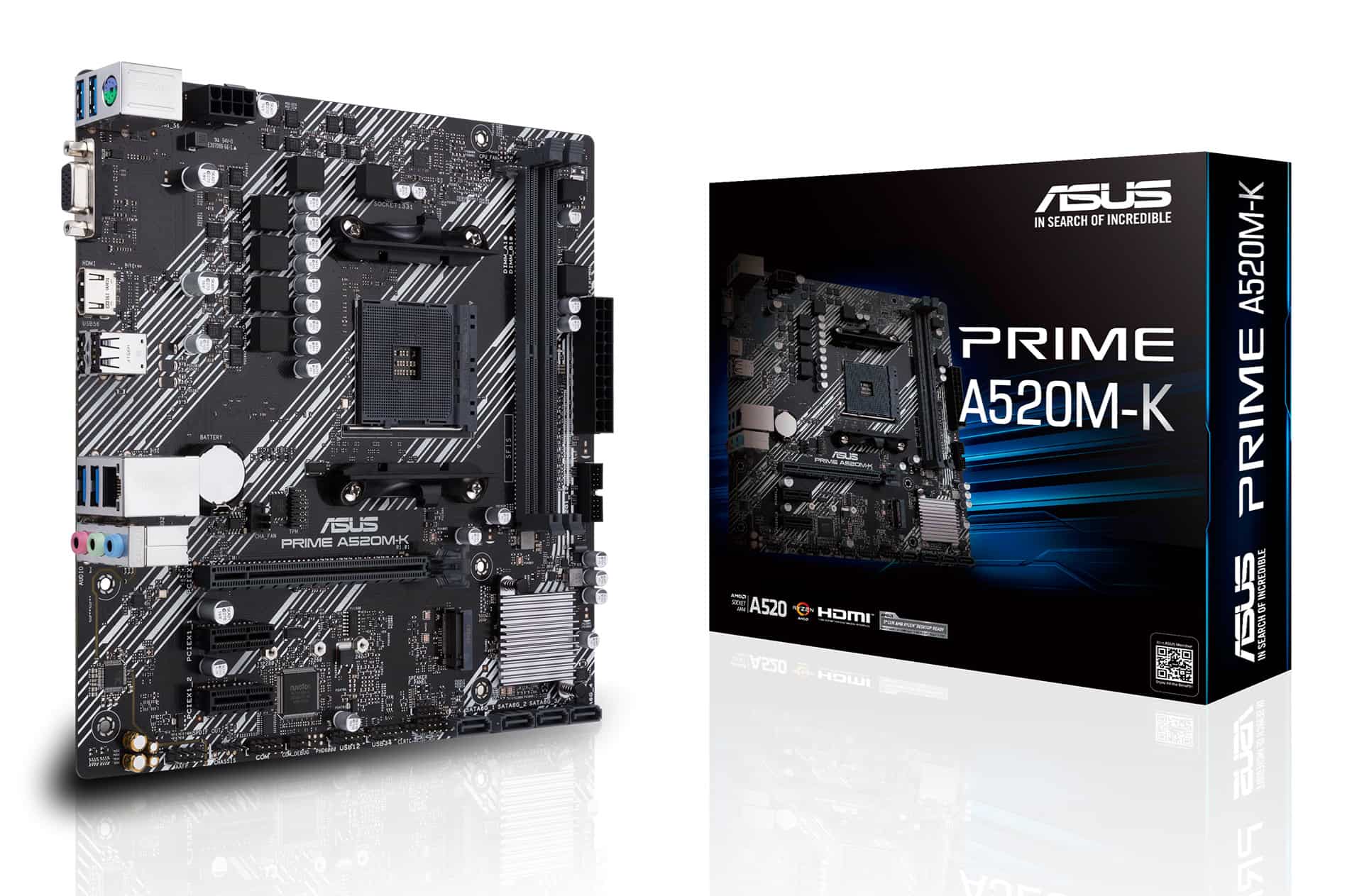 ASUS PRIME A520M-K AMD A520 Socket AM4 micro ATX (90MB1500-M0EAY0) thumbnail