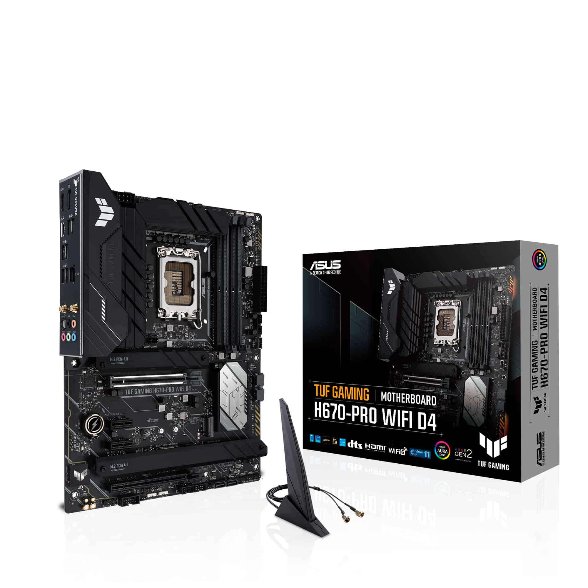 ASUS TUF GAMING H670-PRO WIFI D4 Intel H670 LGA 1700 ATX (90MB1900-M0EAY0) thumbnail