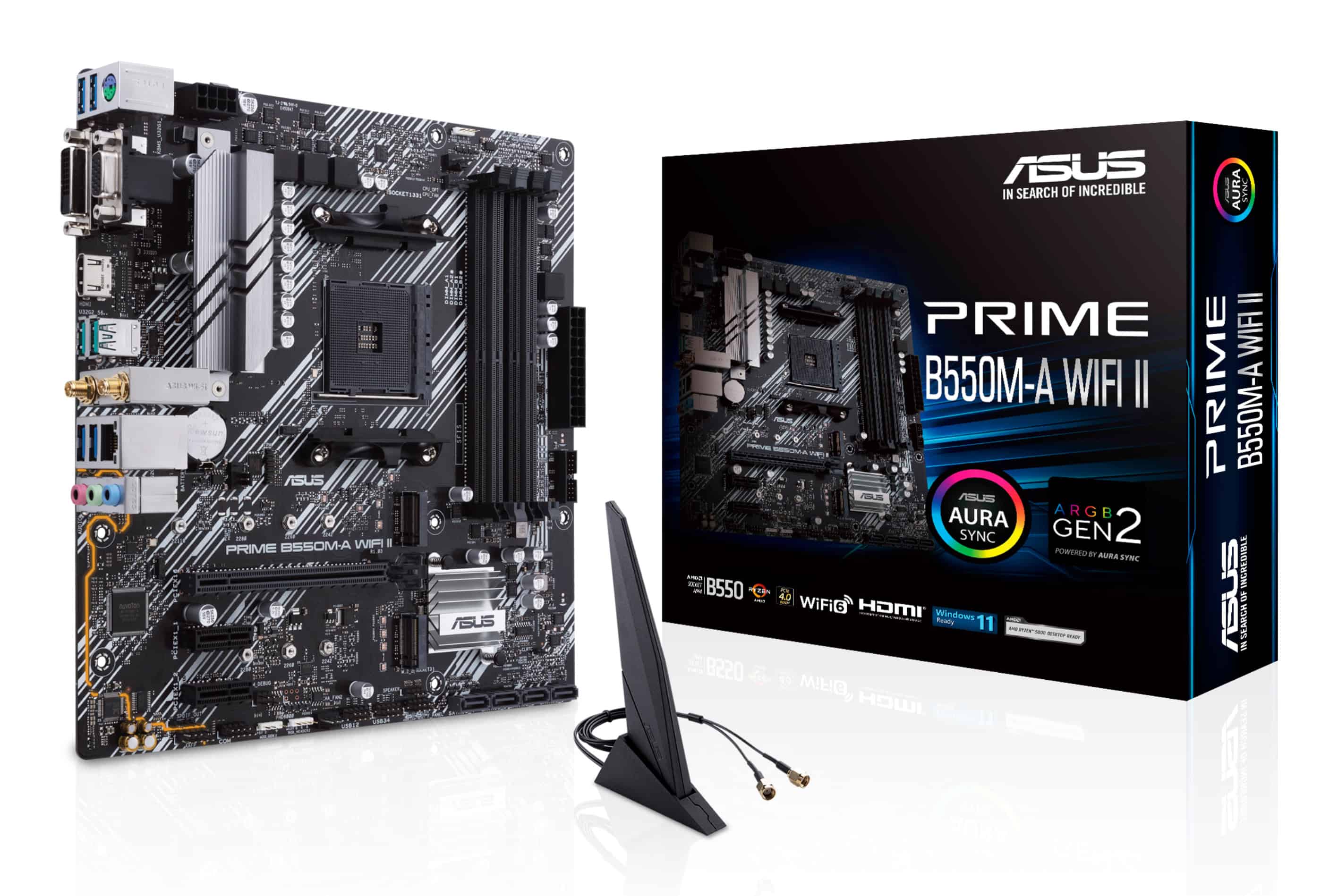 ASUS PRIME B550M-A WIFI II AMD B550 Socket AM4 micro ATX (90MB19X0-M0EAY0) thumbnail