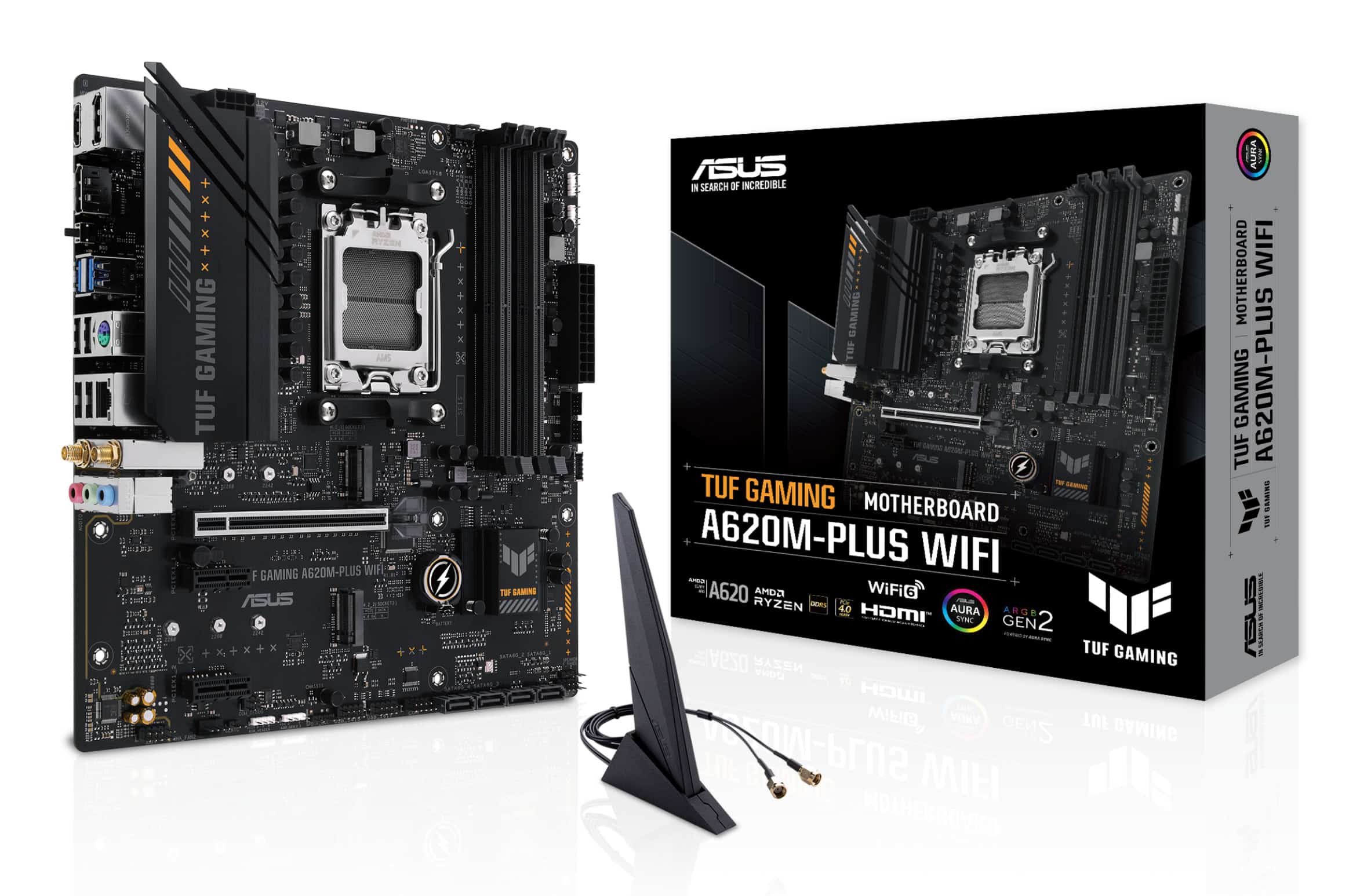 ASUS TUF GAMING A620M-PLUS WIFI AMD A620 Socket AM5 micro ATX (90MB1F00-M0EAY0) thumbnail