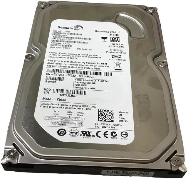 HP 250 GB 7.2 K SATA 3.5 Hard Disk (9EU132-037) thumbnail
