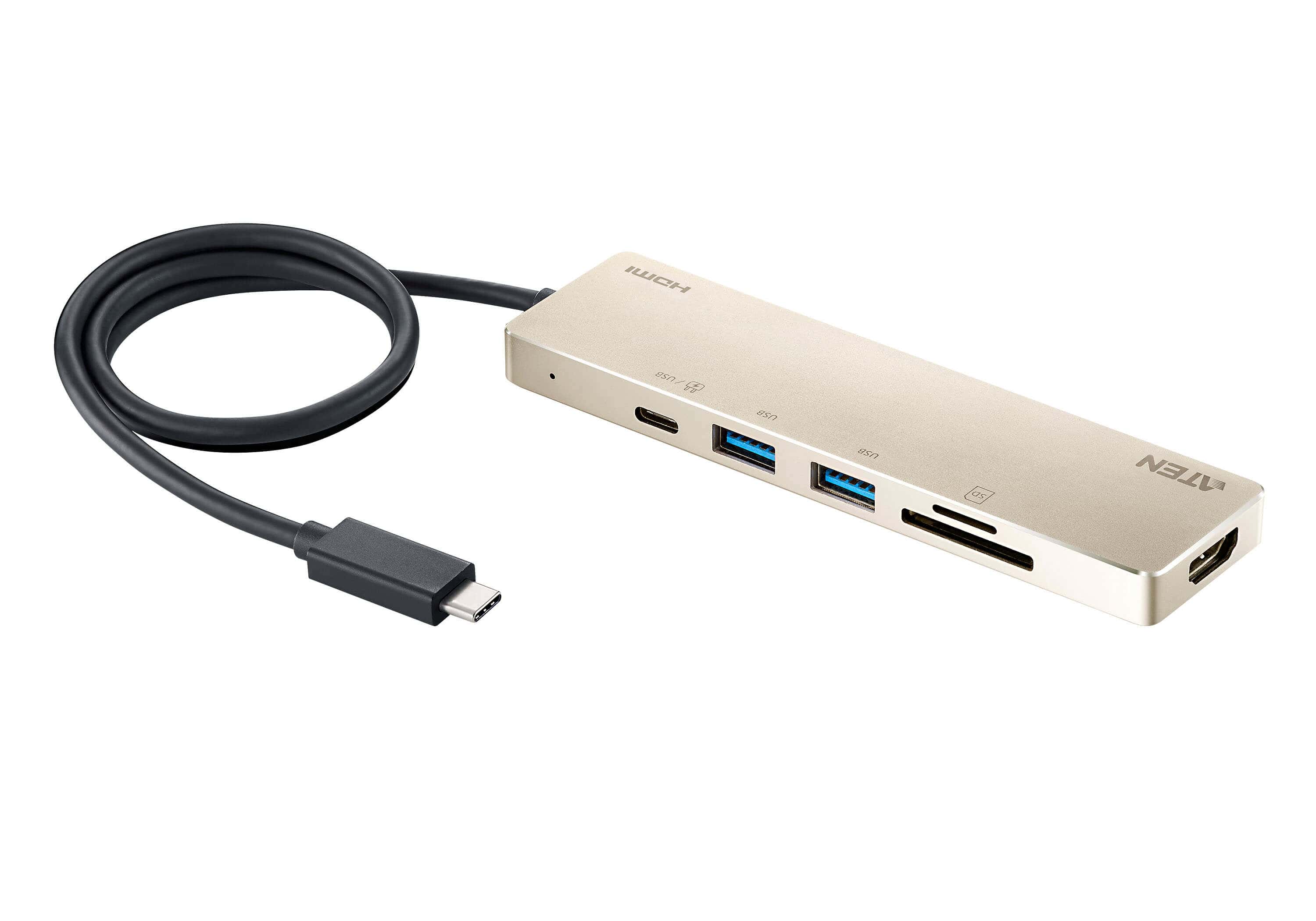 ATEN USB-C Mini Dock met meerdere poorten en stroomdoorvoer (UH3239) thumbnail