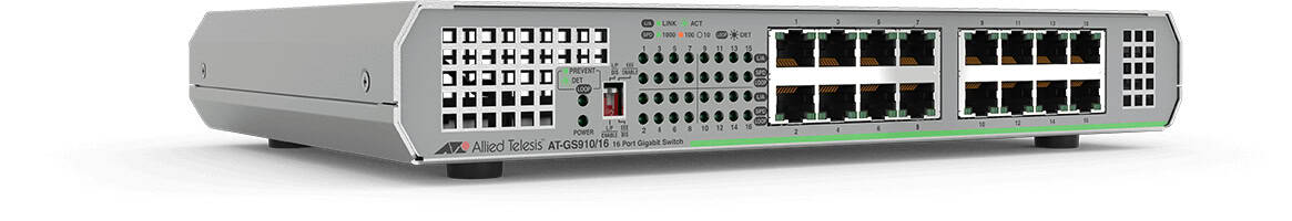 Allied Telesis AT-GS910/16-30 netwerk-switch Unmanaged Gigabit Ethernet (10/100/1000) 1U Grijs (AT-GS910/16-30) thumbnail