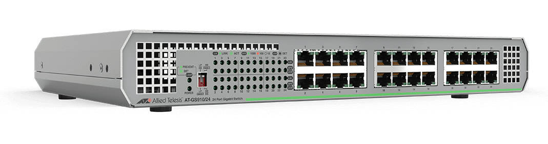 Allied Telesis AT-GS910/24-30 netwerk-switch Unmanaged Gigabit Ethernet (10/100/1000) 1U Grijs (AT-GS910/24-30) thumbnail