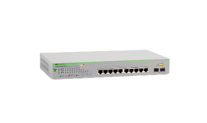 Allied Telesis GS950/10PS Managed Gigabit Ethernet (10/100/1000) Power over Ethernet (PoE) Groen, Grijs (AT-GS950/10PS) thumbnail