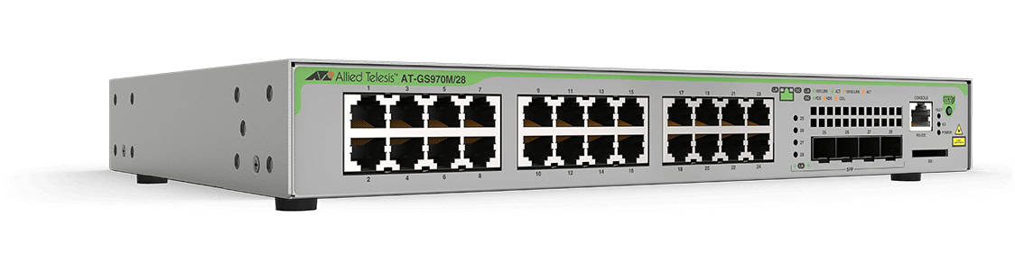 Allied Telesis AT-GS970M/28-30 netwerk-switch Managed L3 Gigabit Ethernet (10/100/1000) 1U Grijs (AT-GS970M/28-30) thumbnail