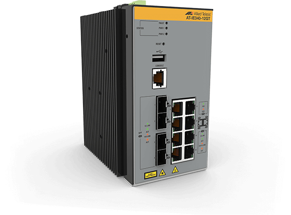 Allied Telesis AT-IE340-12GT-80 Managed L3 Gigabit Ethernet (10/100/1000) Grijs (AT-IE340-12GT-80) thumbnail