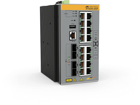 Allied Telesis AT-IE340-20GP-80 Managed L3 Gigabit Ethernet (10/100/1000) Power over Ethernet (PoE) Grijs (AT-IE340-20GP-80) thumbnail