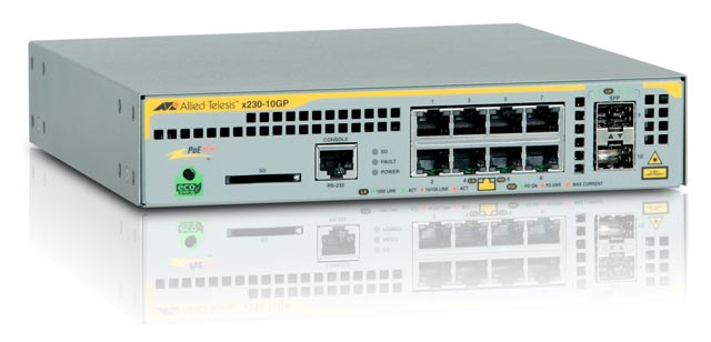 Allied Telesis AT-x230-10GP-50 Managed L2+ Gigabit Ethernet (10/100/1000) Power over Ethernet (PoE) Grijs (AT-X230-10GP-NCA1) thumbnail