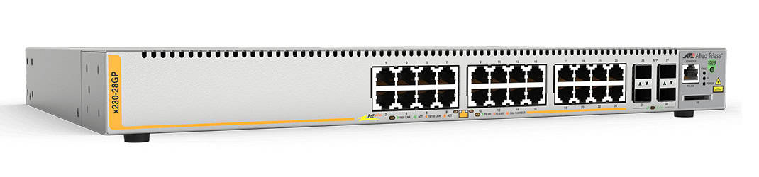 Allied Telesis x230-28GP Managed L3 Gigabit Ethernet (10/100/1000) Power over Ethernet (PoE) 1U Grijs (AT-X230-28GP-30) thumbnail