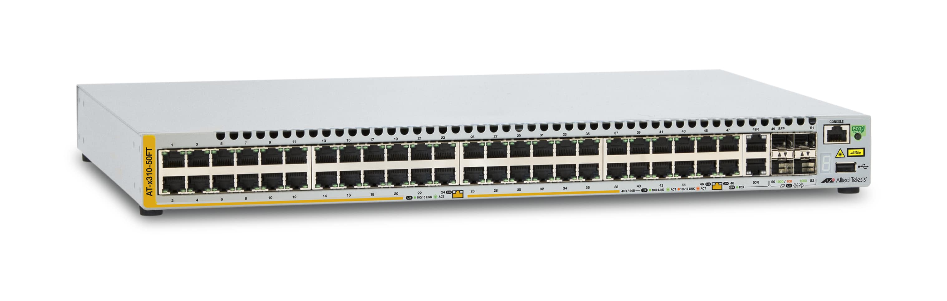 Allied Telesis AT-x310-50FT-50 Gigabit Ethernet (10/100/1000) 1U Grijs (AT-X310-50FT-50) thumbnail