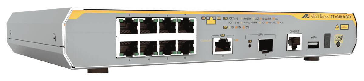 Allied Telesis AT-X330-10GTX-50 netwerk-switch Managed L3 Gigabit Ethernet (10/100/1000) Grijs (AT-X330-10GTX-50) thumbnail